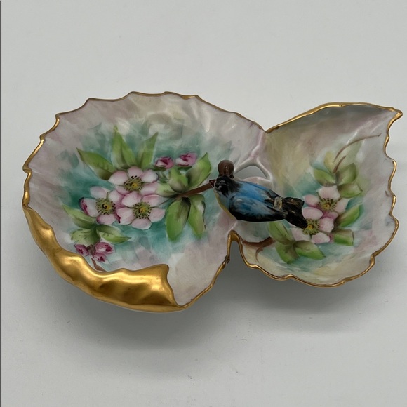Other - Vintage M.C.E. Peterson Signed Hand-Painted Lusterware Floral Porcelain Dish